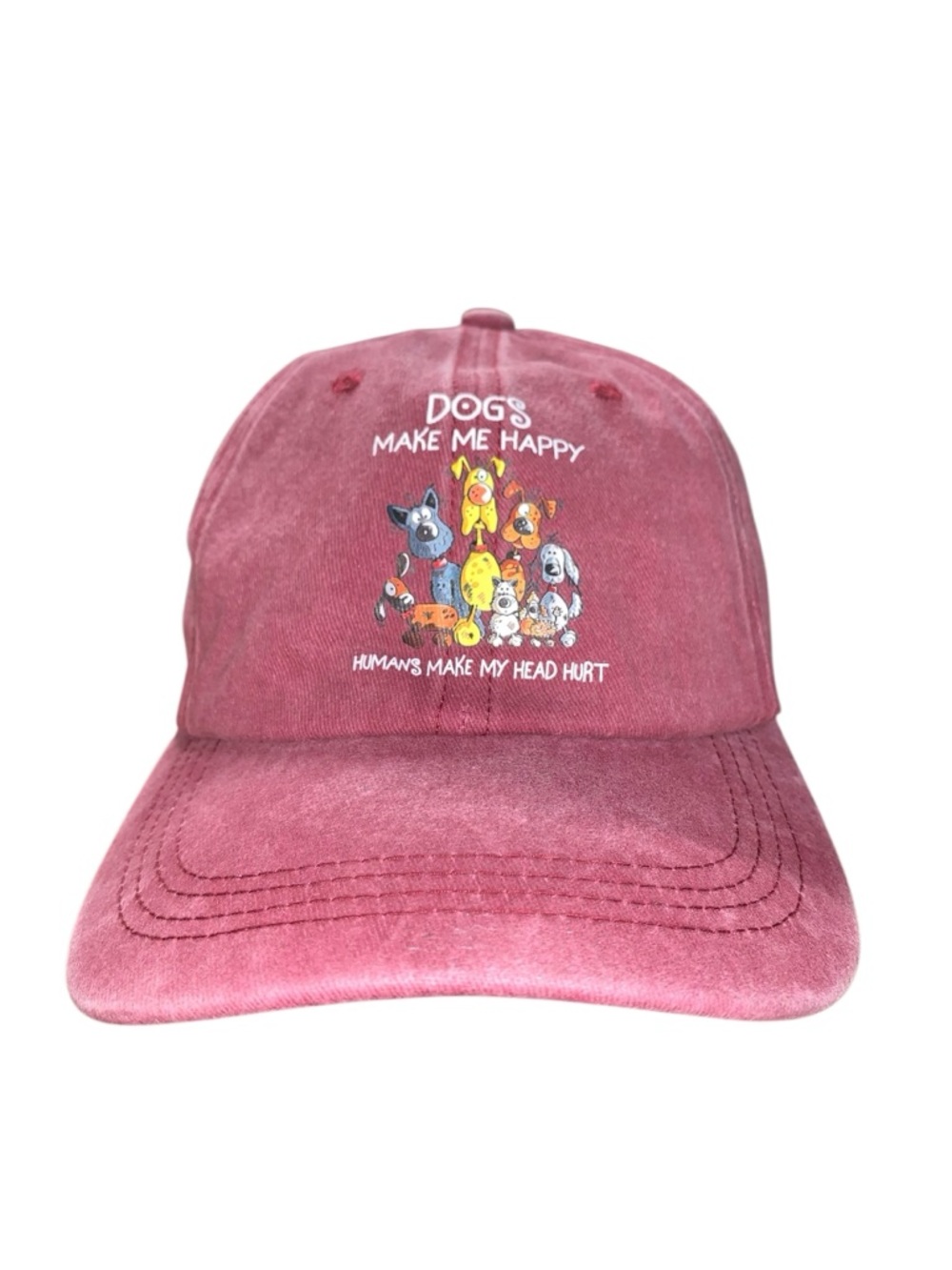 Adult Unisex Baseball Style Hat Adjustable Distressed Faded Red Graphic Print